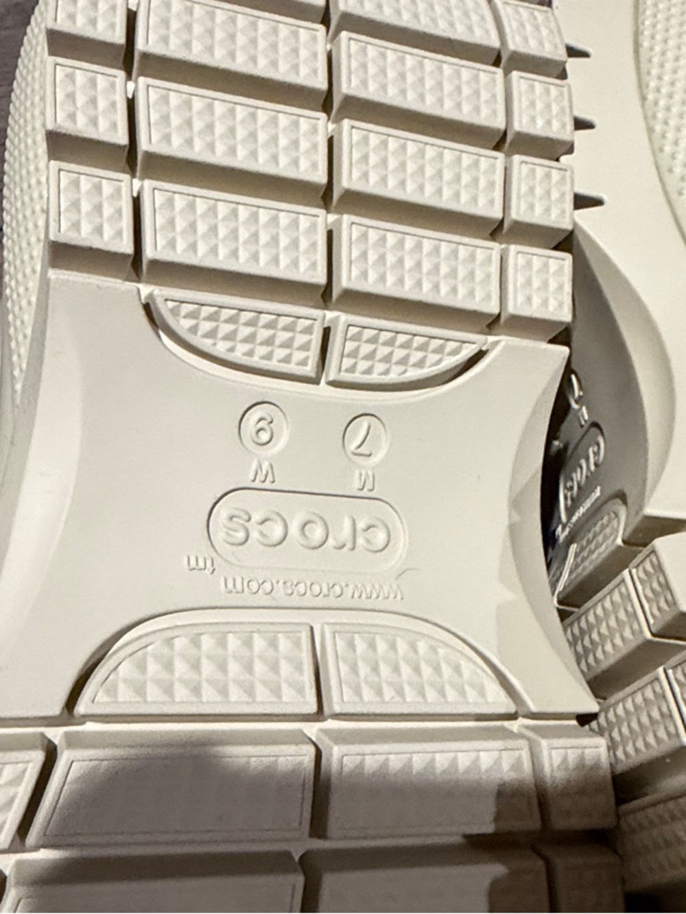 CROCS Cream Platform Double-Strap Sandals - Picture 8 of 9